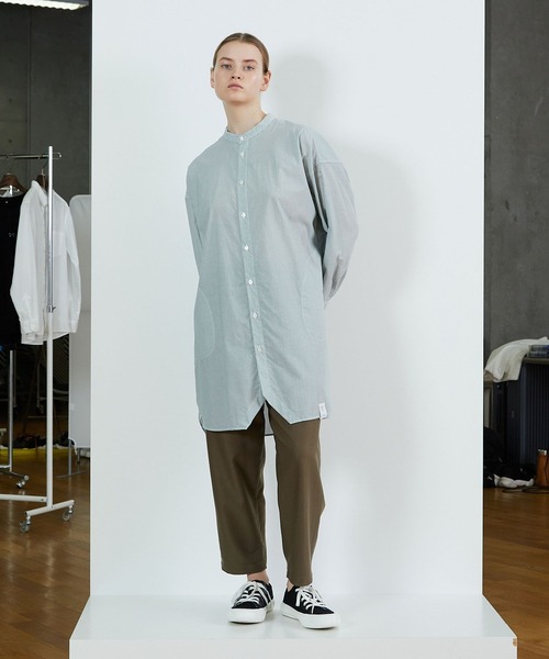 FRAPBOIS（フラボア）の「PARK ストライプロングシャツ（シャツ/ブラウス・レディース・ブルー/グリーン・1/2）」の5枚目の写真