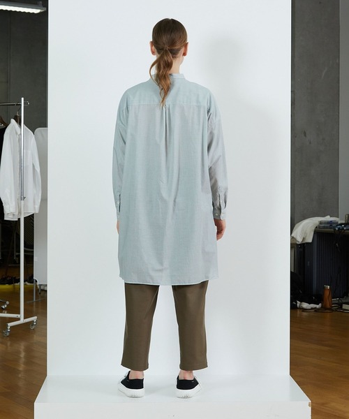 FRAPBOIS（フラボア）の「PARK ストライプロングシャツ（シャツ/ブラウス・レディース・ブルー/グリーン・1/2）」の8枚目の写真