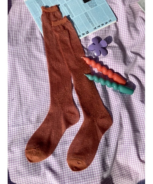 WC(ダブル シー)の「ラメソックス(ソックス/靴下・レディース・ブラック/シルバー/オレンジ/グリーン・FREE)」の3枚目の写真