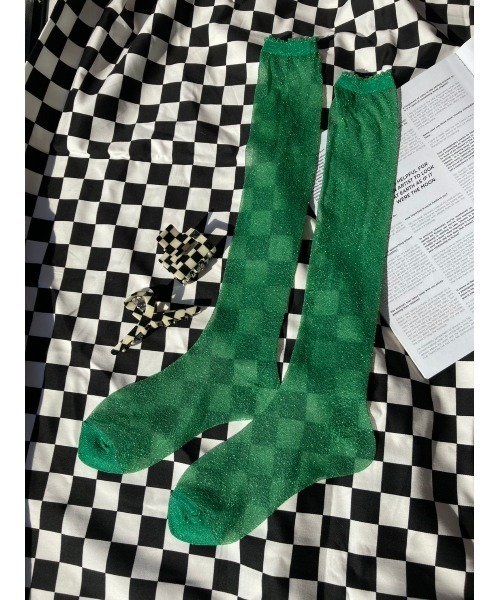 WC(ダブル シー)の「ラメソックス(ソックス/靴下・レディース・ブラック/シルバー/オレンジ/グリーン・FREE)」の2枚目の写真