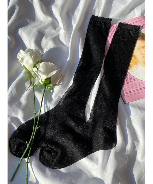 WC(ダブル シー)の「ラメソックス(ソックス/靴下・レディース・ブラック/シルバー/オレンジ/グリーン・FREE)」の1枚目の写真