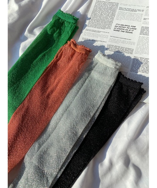 WC(ダブル シー)の「ラメソックス(ソックス/靴下・レディース・ブラック/シルバー/オレンジ/グリーン・FREE)」の11枚目の写真