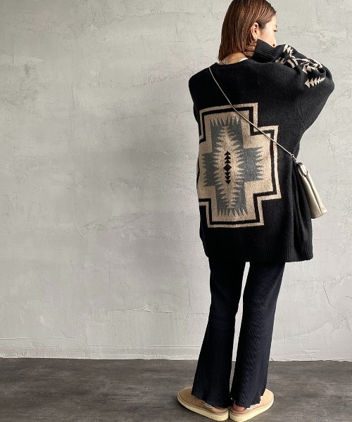 PENDLETON（ペンドルトン）の「[PENDLETON/ペンドルトン] Vネック ニットカーディガン（カーディガン/ボレロ・レディース・ブラック系2/ブラック系1・L/M）」の12枚目の写真