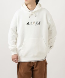 【KANGOL/カンゴール】5連ロゴプルオーバーパーカー/フーディ―/ビッグシルエット/裏起毛