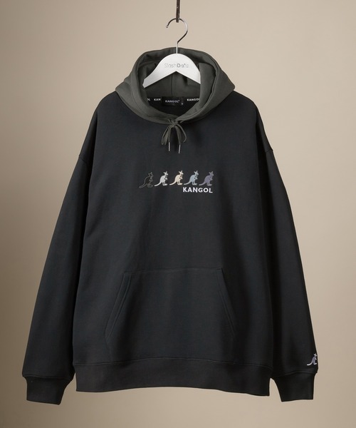 KANGOL(カンゴール)の「【KANGOL/カンゴール】5連ロゴプルオーバーパーカー/フーディ―/ビッグシルエット/裏起毛(パーカー・レディース・ホワイト/チャコールグレー/ブラック/ベージュ・M/L/XL)」の9枚目の写真