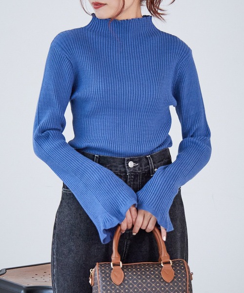 Heather（ヘザー）の「ソデフレアピタニット  239617（ニット/セーター・レディース・ブラック/オレンジ/オフホワイト/ブルー・FREE）」の21枚目の写真