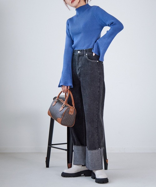 Heather（ヘザー）の「ソデフレアピタニット  239617（ニット/セーター・レディース・ブラック/オレンジ/オフホワイト/ブルー・FREE）」の22枚目の写真