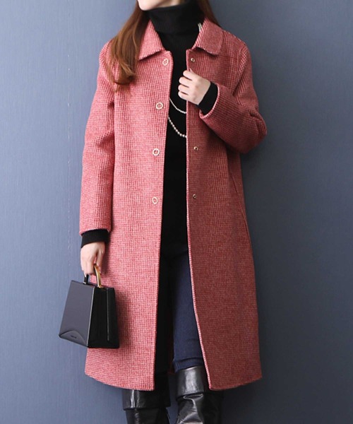 千鳥格子のチェスターコート チェスターコート Sawa ジャケット アウター A La Sawa A Mode