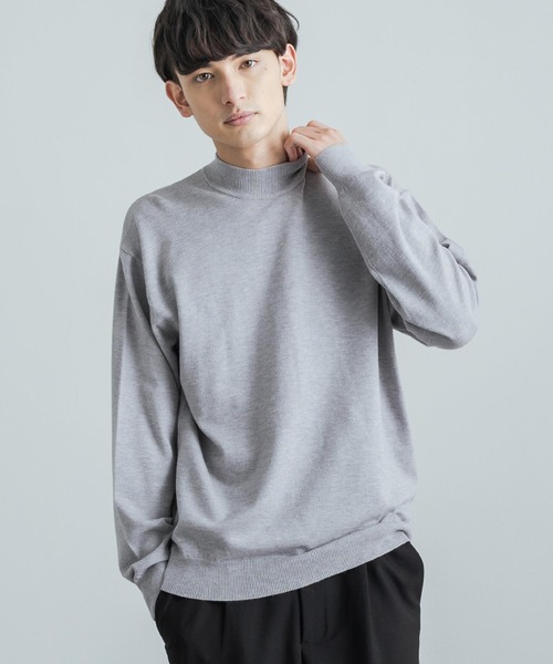 Rocky Monroe(ロッキーモンロー)の「ミドルゲージ 長袖モック/タートルネックウォッシャブル無地ニットソー(ニット/セーター・メンズ・ブラック/ブルーグリーン/ベージュ系/チャコールグレー/グレー系1/グレー系/ピンクベージュ/グレー/ピンク系/ベージュ/ブルー系/ブラック系/ホワイト系/オフホワイト・M/L)」の15枚目の写真