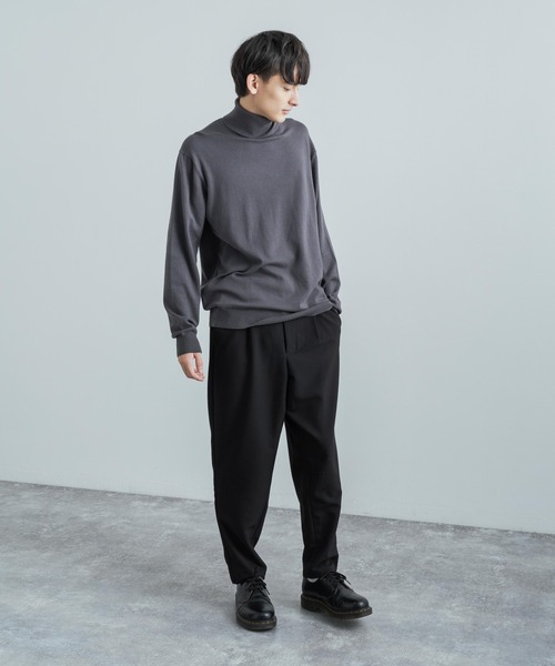 Rocky Monroe(ロッキーモンロー)の「ミドルゲージ 長袖モック/タートルネックウォッシャブル無地ニットソー(ニット/セーター・メンズ・ブラック/ブルーグリーン/ベージュ系/チャコールグレー/グレー系1/グレー系/ピンクベージュ/グレー/ピンク系/ベージュ/ブルー系/ブラック系/ホワイト系/オフホワイト・M/L)」の17枚目の写真