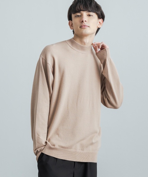 Rocky Monroe(ロッキーモンロー)の「ミドルゲージ 長袖モック/タートルネックウォッシャブル無地ニットソー(ニット/セーター・メンズ・ブラック/ブルーグリーン/ベージュ系/チャコールグレー/グレー系1/グレー系/ピンクベージュ/グレー/ピンク系/ベージュ/ブルー系/ブラック系/ホワイト系/オフホワイト・M/L)」の21枚目の写真