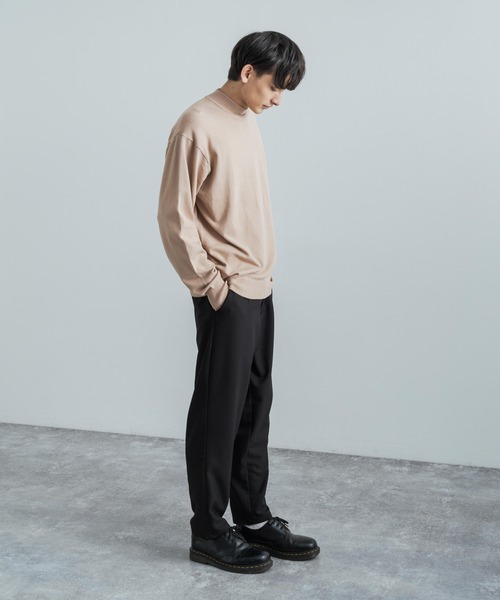 Rocky Monroe(ロッキーモンロー)の「ミドルゲージ 長袖モック/タートルネックウォッシャブル無地ニットソー(ニット/セーター・メンズ・ブラック/ブルーグリーン/ベージュ系/チャコールグレー/グレー系1/グレー系/ピンクベージュ/グレー/ピンク系/ベージュ/ブルー系/ブラック系/ホワイト系/オフホワイト・M/L)」の22枚目の写真