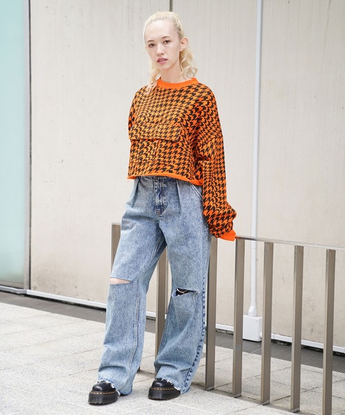 X-girl(エックスガール)の「CARGO POCKET SWEAT TOP(スウェット・レディース・ブラック/オレンジ/アッシュ・M/S)」の16枚目の写真