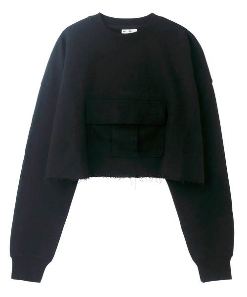 X-girl(エックスガール)の「CARGO POCKET SWEAT TOP(スウェット・レディース・ブラック/オレンジ/アッシュ・M/S)」の9枚目の写真