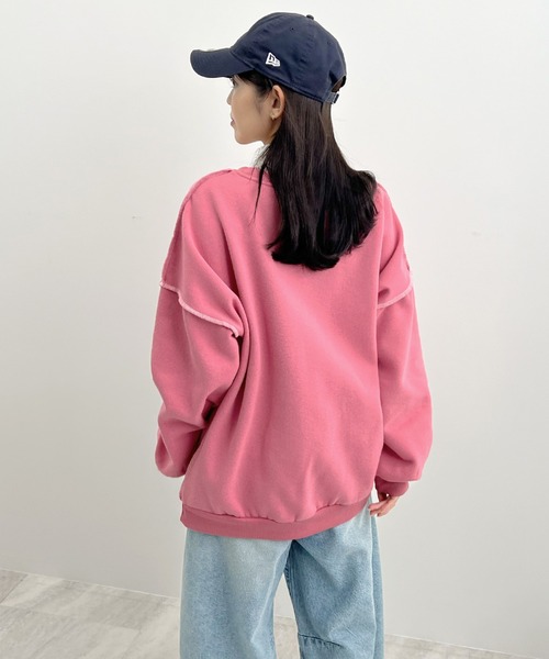 Futier land（フューティアランド）の「リンキングスウェットプルオーバー（スウェット・レディース・ピンク/グリーン/アイボリー/モカ/ピンク系その他/グレー/ネイビー/パープル/ライトベージュ/グレー系その他/イエロー/ホワイト/ブラウン/ベージュ・FREE/X-LARGE）」の16枚目の写真