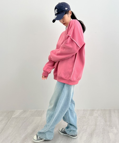 Futier land（フューティアランド）の「リンキングスウェットプルオーバー（スウェット・レディース・ピンク/グリーン/アイボリー/モカ/ピンク系その他/グレー/ネイビー/パープル/ライトベージュ/グレー系その他/イエロー/ホワイト/ブラウン/ベージュ・FREE/X-LARGE）」の18枚目の写真