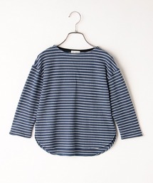 b・ROOM | ボートネックボーダー長袖Tシャツ(Tシャツ/カットソー)