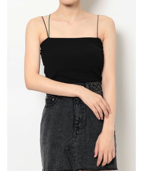 EVRIS(エヴリス)の「カラーストラップリブキャミソール(キャミソール・レディース・グリーン/ホワイト/ブラック/パープル・FREE)」の1枚目の写真