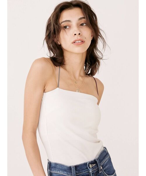 EVRIS(エヴリス)の「カラーストラップリブキャミソール(キャミソール・レディース・グリーン/ホワイト/ブラック/パープル・FREE)」の6枚目の写真