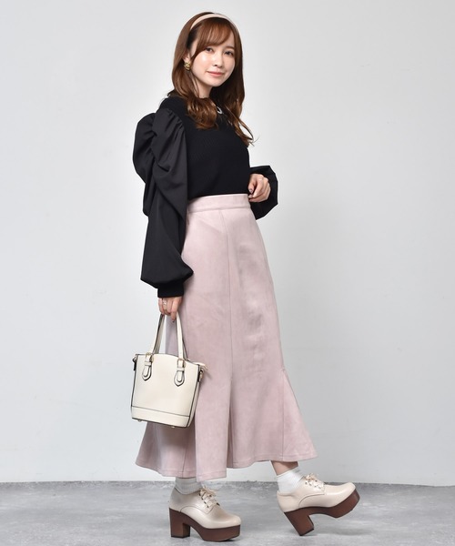 ems excite（エムズエキサイト）の「キリカエマーメイドスカート（スカート・レディース・ブラック/オレンジ/アイボリー/ライトピンク・FREE）」の11枚目の写真