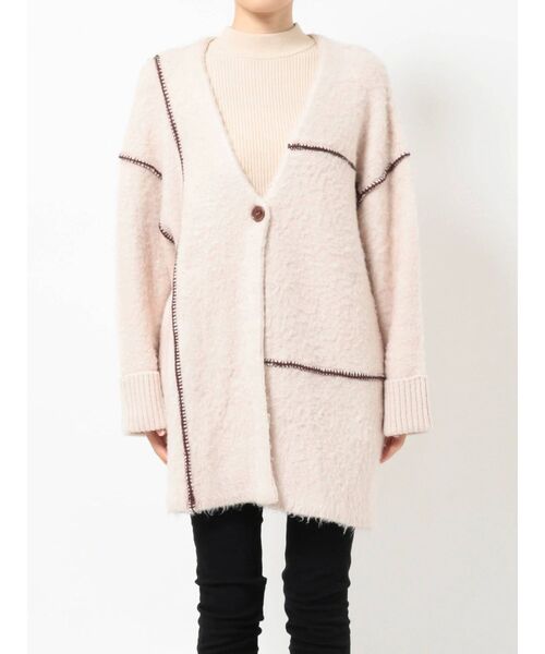 MURUA（ムルーア）の「アウトリンキングニットガウン（カーディガン/ボレロ・レディース・ブラック/アイボリー・FREE）」の15枚目の写真