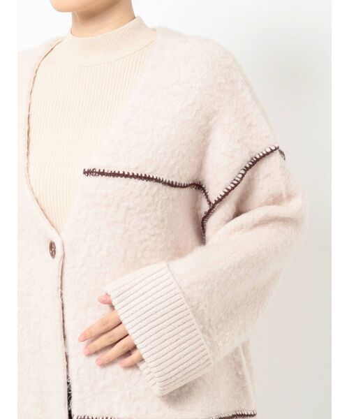 MURUA（ムルーア）の「アウトリンキングニットガウン（カーディガン/ボレロ・レディース・ブラック/アイボリー・FREE）」の19枚目の写真