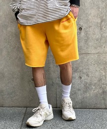 【Snap club】裏毛ワンポイント刺繍ロゴスウェットショーツ