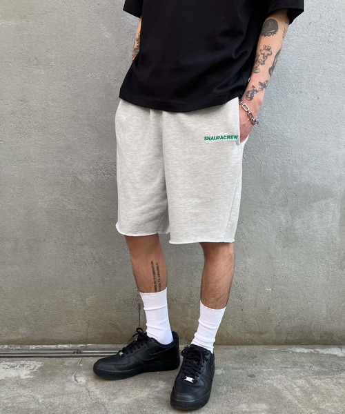 Snap club（スナップクラブ）の「【Snap club】裏毛ワンポイント刺繍ロゴスウェットショーツ（スウェットパンツ・レディース・ブラック/パープル/イエロー/グリーン/ロイヤルブルー/ホワイト系/ライトグレー/ダークオレンジ・FREE）」の10枚目の写真