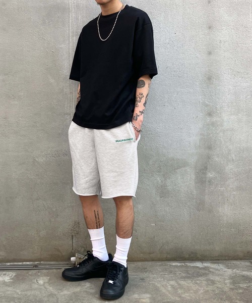 Snap club（スナップクラブ）の「【Snap club】裏毛ワンポイント刺繍ロゴスウェットショーツ（スウェットパンツ・レディース・ブラック/パープル/イエロー/グリーン/ロイヤルブルー/ホワイト系/ライトグレー/ダークオレンジ・FREE）」の14枚目の写真