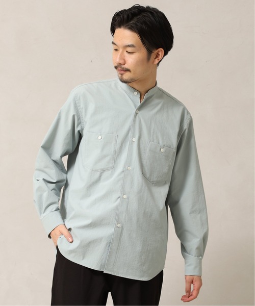 417 EDIFICE（フォーワンセブンエディフィス）の「ダブルポケット バンドカラーシャツ（シャツ/ブラウス・メンズ・グレー/グリーン/ブルー・SMALL/MEDIUM/LARGE）」の2枚目の写真