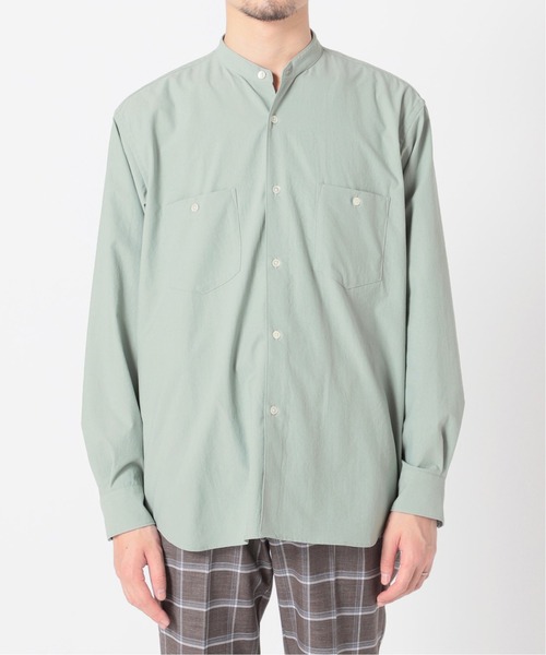 417 EDIFICE（フォーワンセブンエディフィス）の「ダブルポケット バンドカラーシャツ（シャツ/ブラウス・メンズ・グレー/グリーン/ブルー・SMALL/MEDIUM/LARGE）」の6枚目の写真