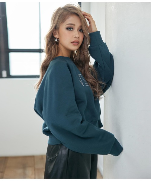 ANAP（アナップ）の「ロゴ刺繍裏起毛プルオーバー（スウェット・レディース・ライトグレー/ブラウン/ブルー・FREE）」の12枚目の写真