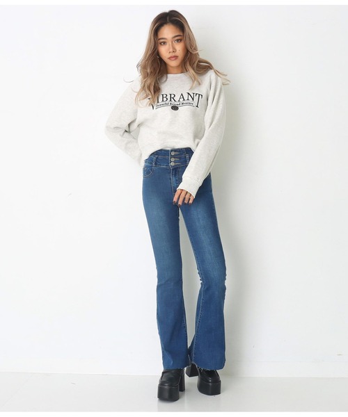 ANAP（アナップ）の「ロゴ刺繍裏起毛プルオーバー（スウェット・レディース・ライトグレー/ブラウン/ブルー・FREE）」の8枚目の写真