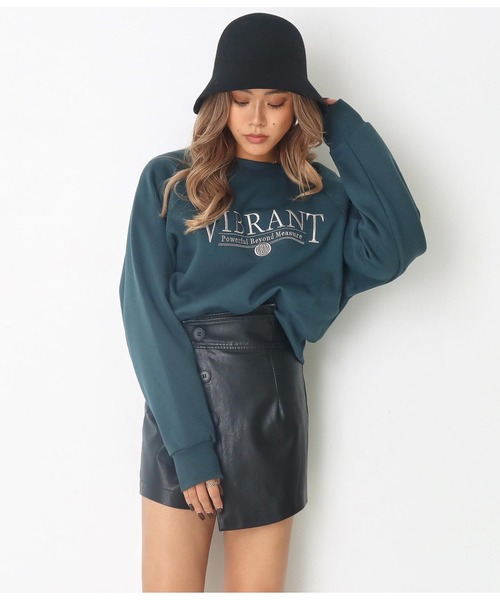 ANAP（アナップ）の「ロゴ刺繍裏起毛プルオーバー（スウェット・レディース・ライトグレー/ブラウン/ブルー・FREE）」の7枚目の写真