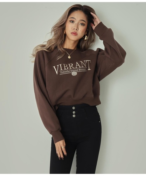 ANAP（アナップ）の「ロゴ刺繍裏起毛プルオーバー（スウェット・レディース・ライトグレー/ブラウン/ブルー・FREE）」の10枚目の写真