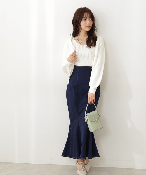 PROPORTION BODY DRESSING(プロポーションボディドレッシング)の「トライアングルデニムマーメイド / 1212120300(スカート・レディース・ブラック/ダークネイビー・SMALL/MEDIUM)」の20枚目の写真