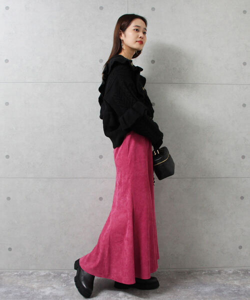 fredy emue（フレディエミュ）の「ラッフルフリル柄編みカーディガン（カーディガン/ボレロ・レディース・ブラック/アイボリー/ミント・38）」の19枚目の写真