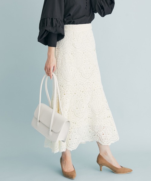 VIS（ビス）の「レースマーメイドスカート（スカート・レディース・グレー/キナリ/グリーン/ホワイト系その他5・S/M）」の2枚目の写真