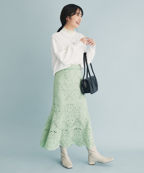VIS（ビス）の「レースマーメイドスカート（スカート・レディース・グレー/キナリ/グリーン/ホワイト系その他5・S/M）」の8枚目の写真