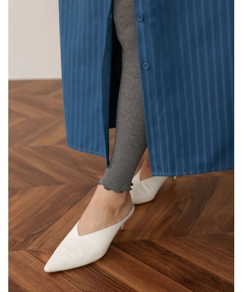 Re:EDIT（リエディ）の「裾メローリブレギンス（レギンス/スパッツ・レディース・ブラック/ダークグレー/グレー・MEDIUM）」の3枚目の写真