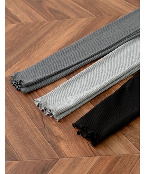 Re:EDIT（リエディ）の「裾メローリブレギンス（レギンス/スパッツ・レディース・ブラック/ダークグレー/グレー・MEDIUM）」の11枚目の写真