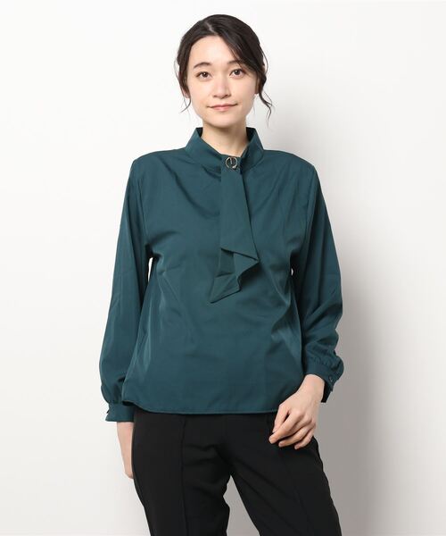 Lace Ladies(レースレディース)の「スタンドアップカラー ボウタイ ボリューム袖 ブラウス(シャツ/ブラウス・レディース・ベージュ/イエロー/グリーン・S/M/L/XL)」の3枚目の写真