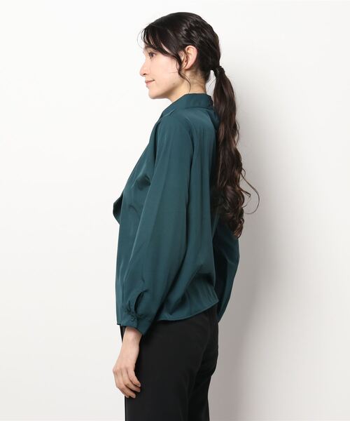 Lace Ladies(レースレディース)の「スタンドアップカラー ボウタイ ボリューム袖 ブラウス(シャツ/ブラウス・レディース・ベージュ/イエロー/グリーン・S/M/L/XL)」の4枚目の写真