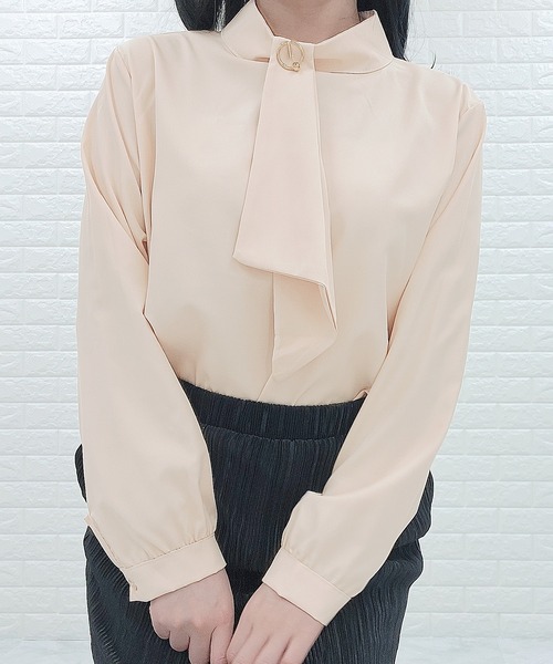 Lace Ladies(レースレディース)の「スタンドアップカラー ボウタイ ボリューム袖 ブラウス(シャツ/ブラウス・レディース・ベージュ/イエロー/グリーン・S/M/L/XL)」の8枚目の写真