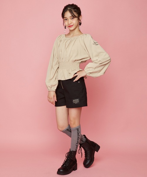 JENNI love（ジェニィラブ）の「ウエストシャーリングトップス（Tシャツ/カットソー・キッズ・ブラック/ベージュ/ピンク・160cm/130cm/150cm/140cm）」の6枚目の写真