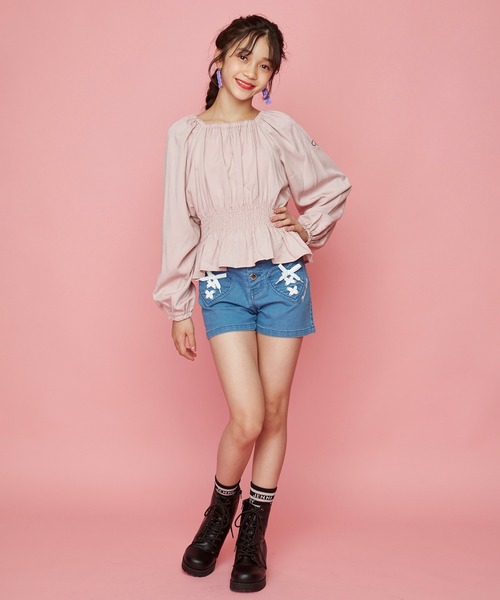 JENNI love（ジェニィラブ）の「ウエストシャーリングトップス（Tシャツ/カットソー・キッズ・ブラック/ベージュ/ピンク・160cm/130cm/150cm/140cm）」の4枚目の写真