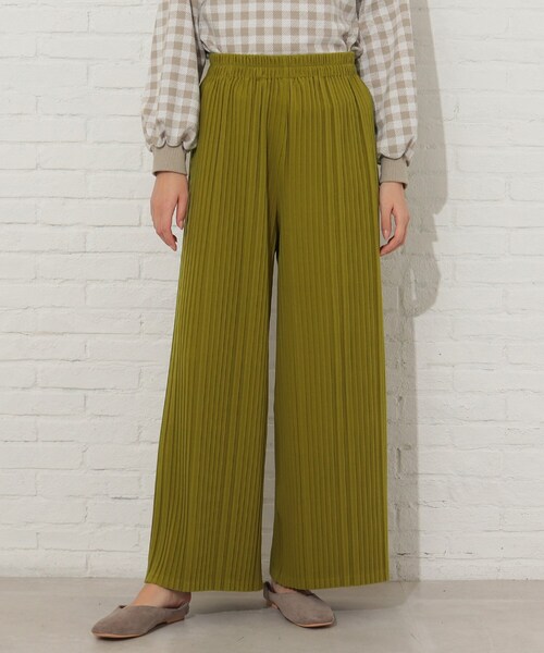 Cutie Blonde(キューティーブロンド)の「◆【S-L】楽してこなれ見え 柔らか カラープリーツパンツ(その他パンツ・レディース・ライトグリーン/チャコールグレー/アイボリー/グレー/ブラック/黄緑系・01/02/03)」の8枚目の写真