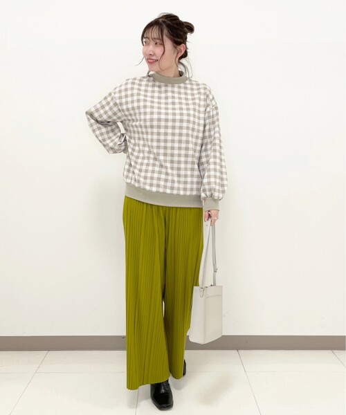 Cutie Blonde(キューティーブロンド)の「◆【S-L】楽してこなれ見え 柔らか カラープリーツパンツ(その他パンツ・レディース・ライトグリーン/チャコールグレー/アイボリー/グレー/ブラック/黄緑系・01/02/03)」の15枚目の写真