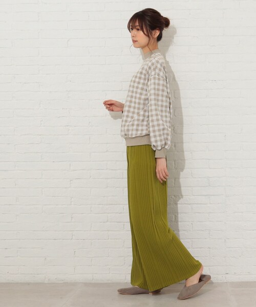 Cutie Blonde(キューティーブロンド)の「◆【S-L】楽してこなれ見え 柔らか カラープリーツパンツ(その他パンツ・レディース・ライトグリーン/チャコールグレー/アイボリー/グレー/ブラック/黄緑系・01/02/03)」の17枚目の写真