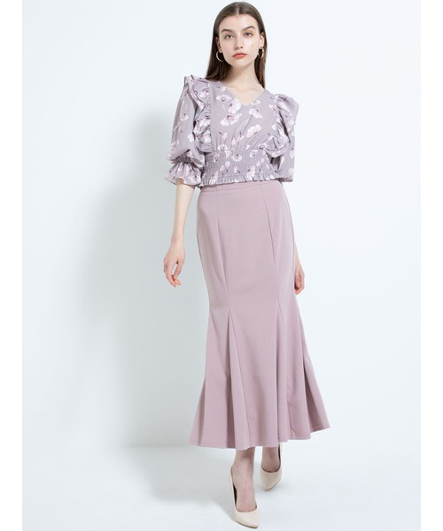 DURAS(デュラス)の「フラワー柄フリルトップス(Tシャツ/カットソー・レディース・ホワイト/ベージュ/ピンク・FREE)」の14枚目の写真